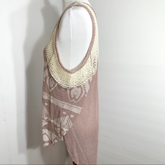 SOLD-Free People Crochet & Ribbed Geo Tank Top - Picture 3 of 8